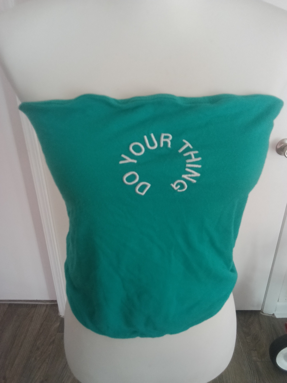 MAD Engine Teal Tube Top with White Logo Print